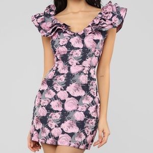 Pink Roses Formal Mini Gown ✨BRAND NEW W/TAGS